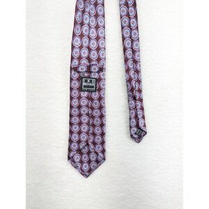 Ike Behar New York Necktie Burgundy Blue Floral Silk Designer‎ Tie 59"